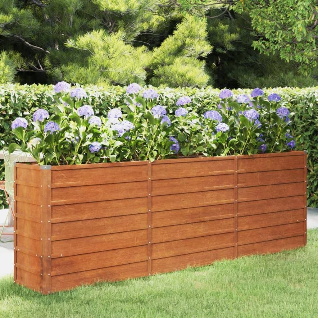 vidaxl Hochbeet Rostig 240x40x77 cm Cortenstahl