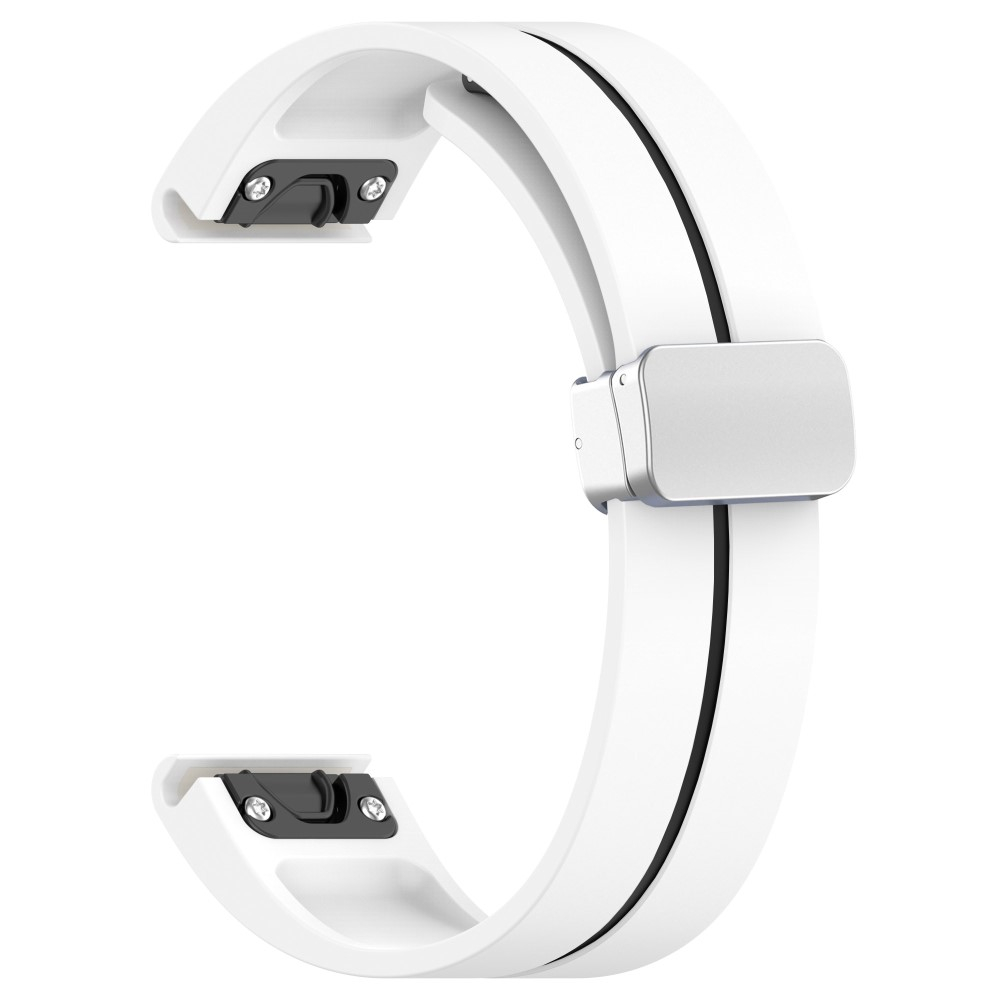 Samsung Galaxy Watch 4 Classic (42mm) Silikon Armband mit Magnet-Verschluss (Gelenkumfang: 170-220mm) - Weiss / Schwarz