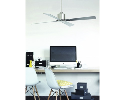 Airfusion Climate BC plafondventilator, geborsteld chroom, zilver, Ø 132 cm, met afstandsbediening, zomer- en winterfuncties