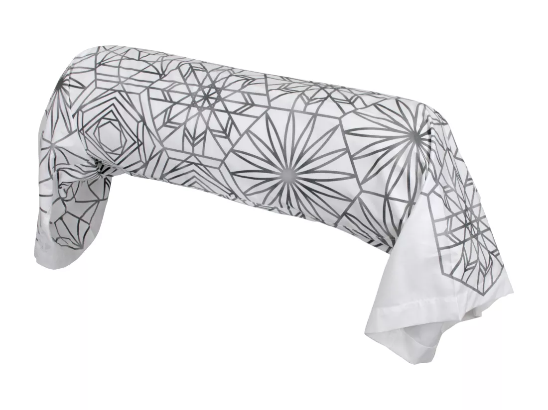 Taie de traversin 140x43 cm percale coton GABRIELLE gris jais