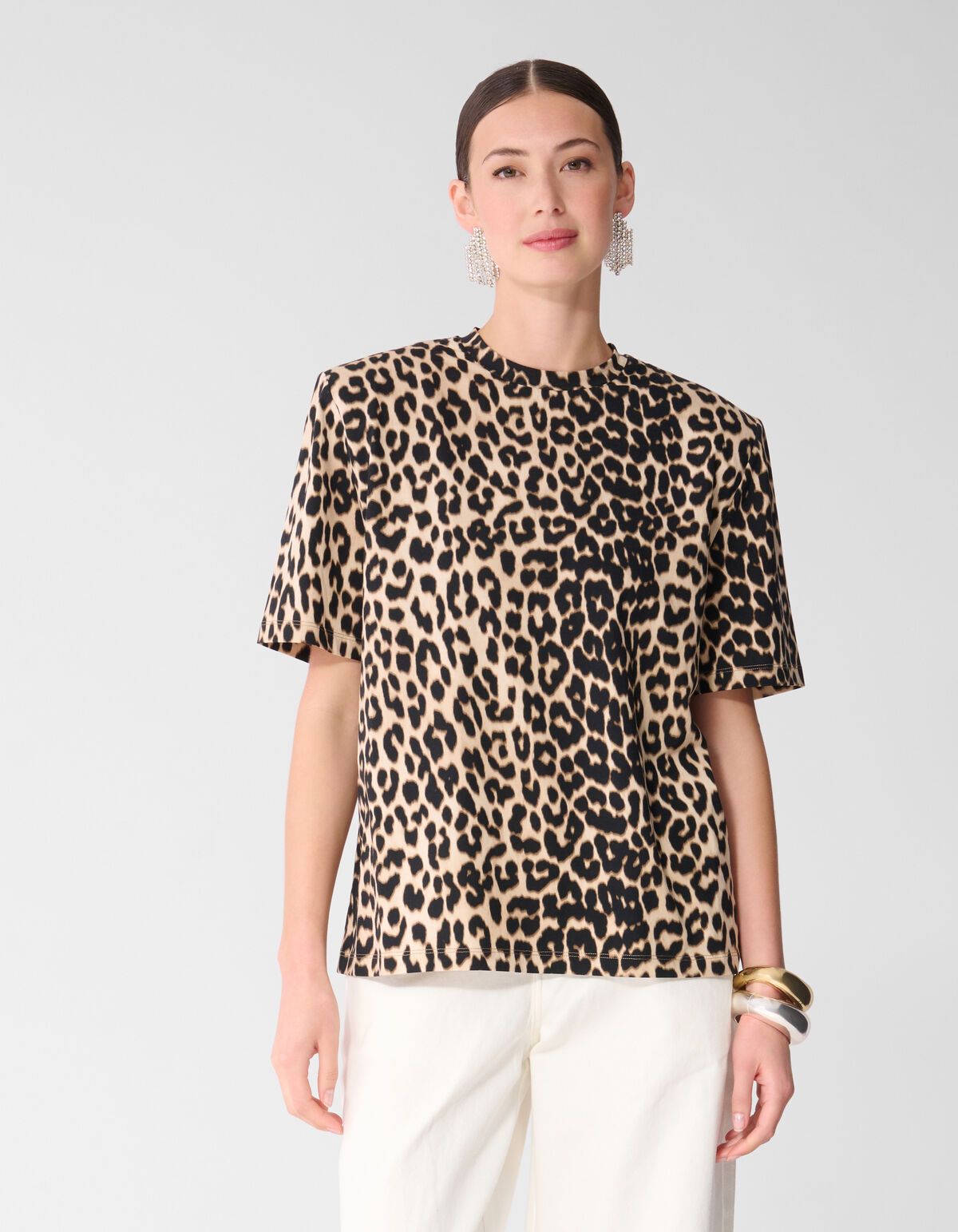 Leopard Padded T-shirt Bruin