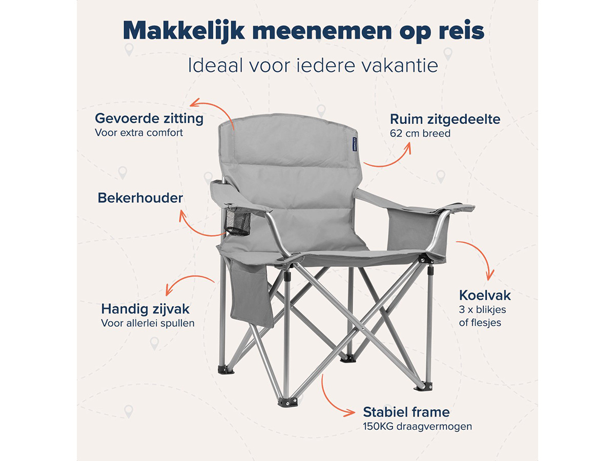 TRVLMORE set van 2 XL vouwstoelen - Grey