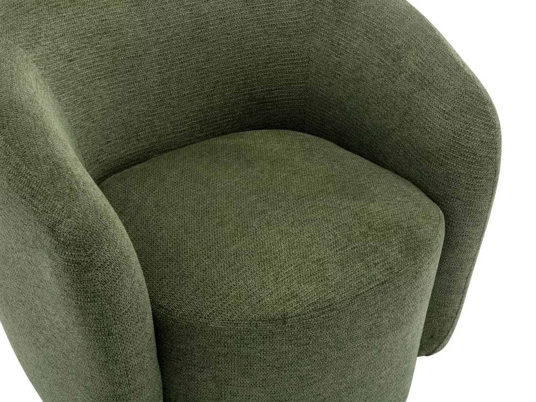 Fauteuil pivotant en tissu texturé kaki VEREIDE