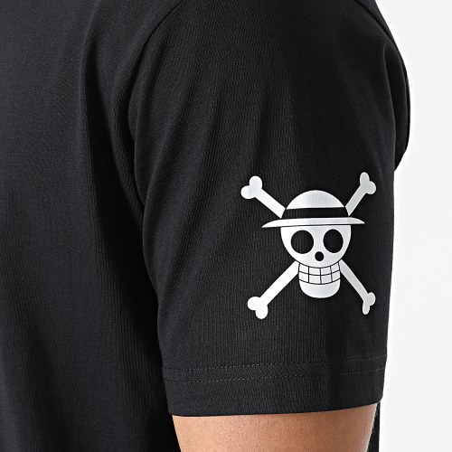 Tee Shirt Oversize Large Front And Sleeve Noir Blanc