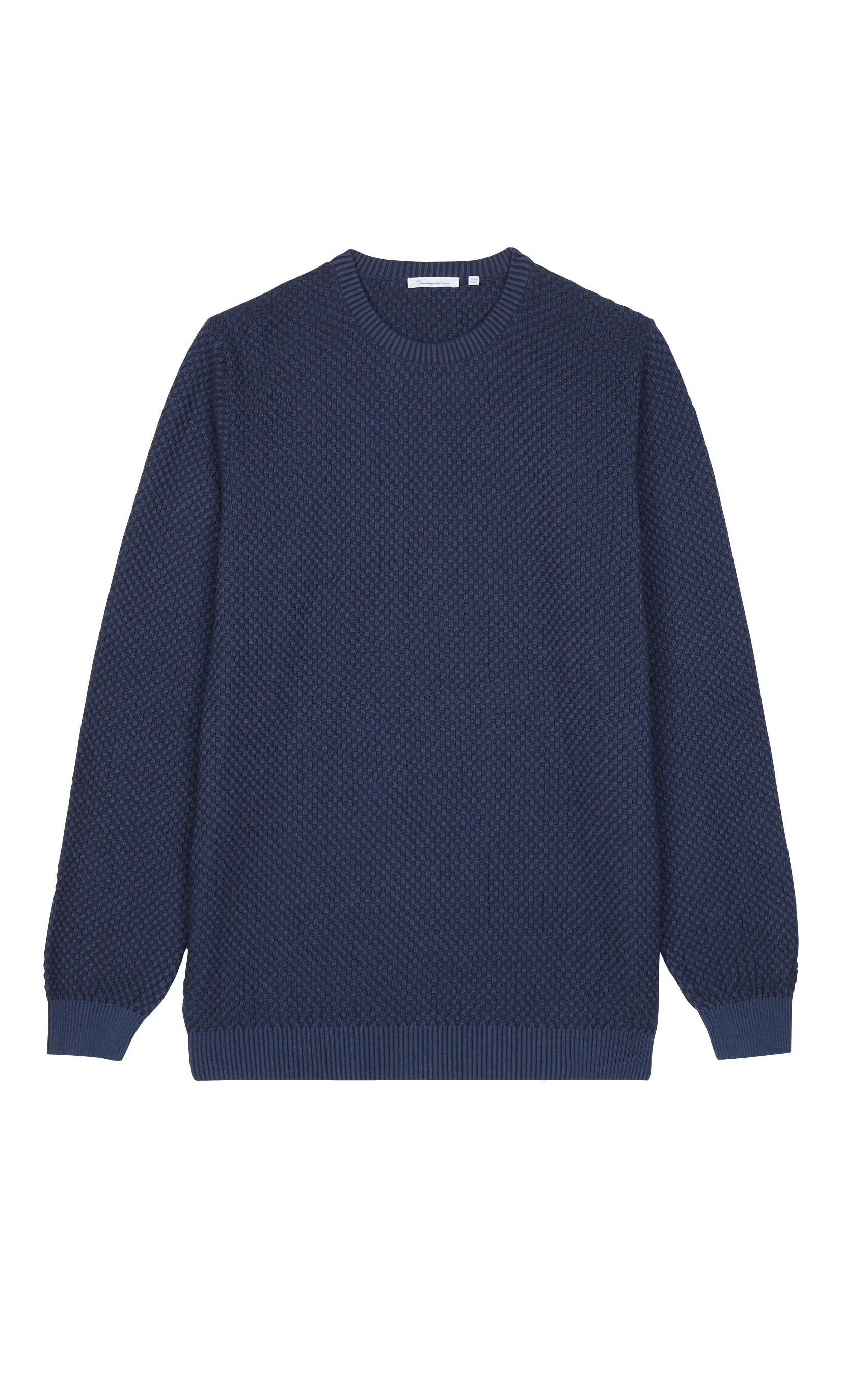 FIELD - Pull droit col rond en coton biologique | Bleu