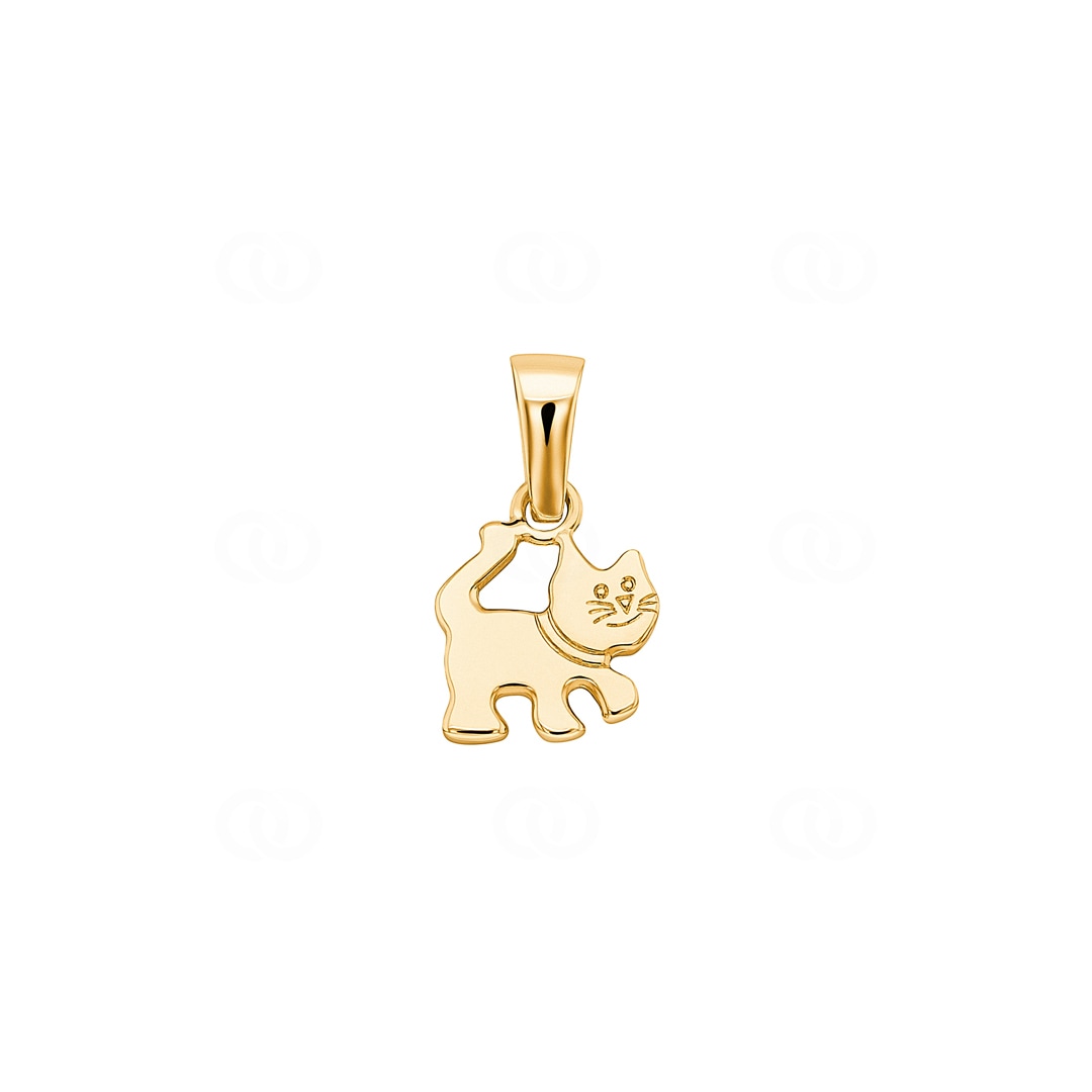 Anhänger 750/18 K Gelbgold Katze
