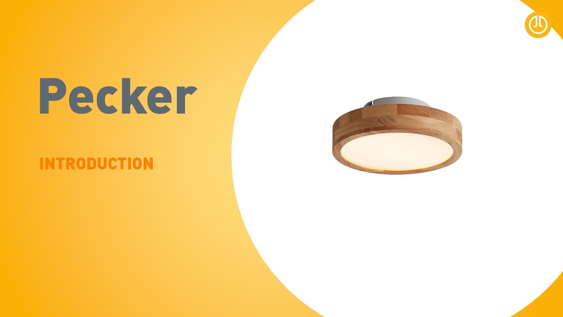 Scandinavische plafondlamp hout 30cm incl. LED dimbaar - Pecker