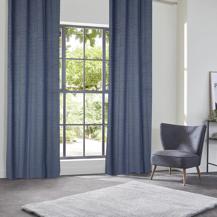 Rideau occultant velours (135 x 260 cm) Yupi Bleu indigo