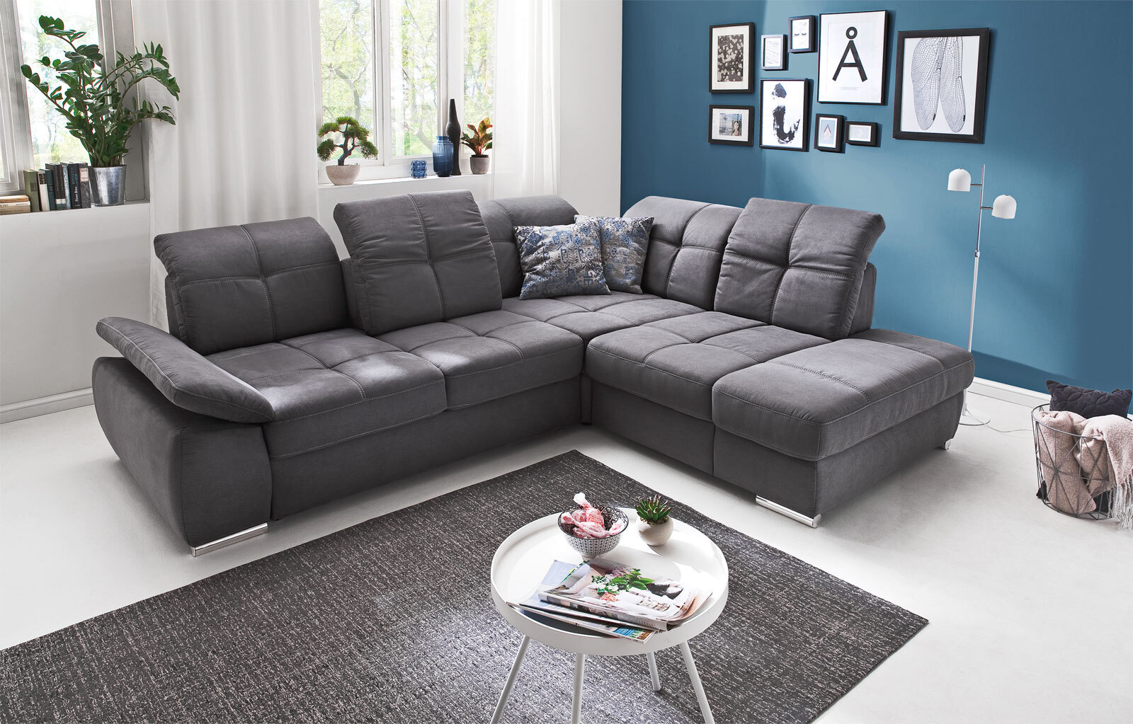 Ecksofa Miguel 303 x 249 cm grau