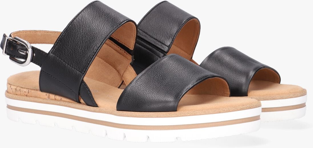 zwarte gabor platte sandalen 774.1