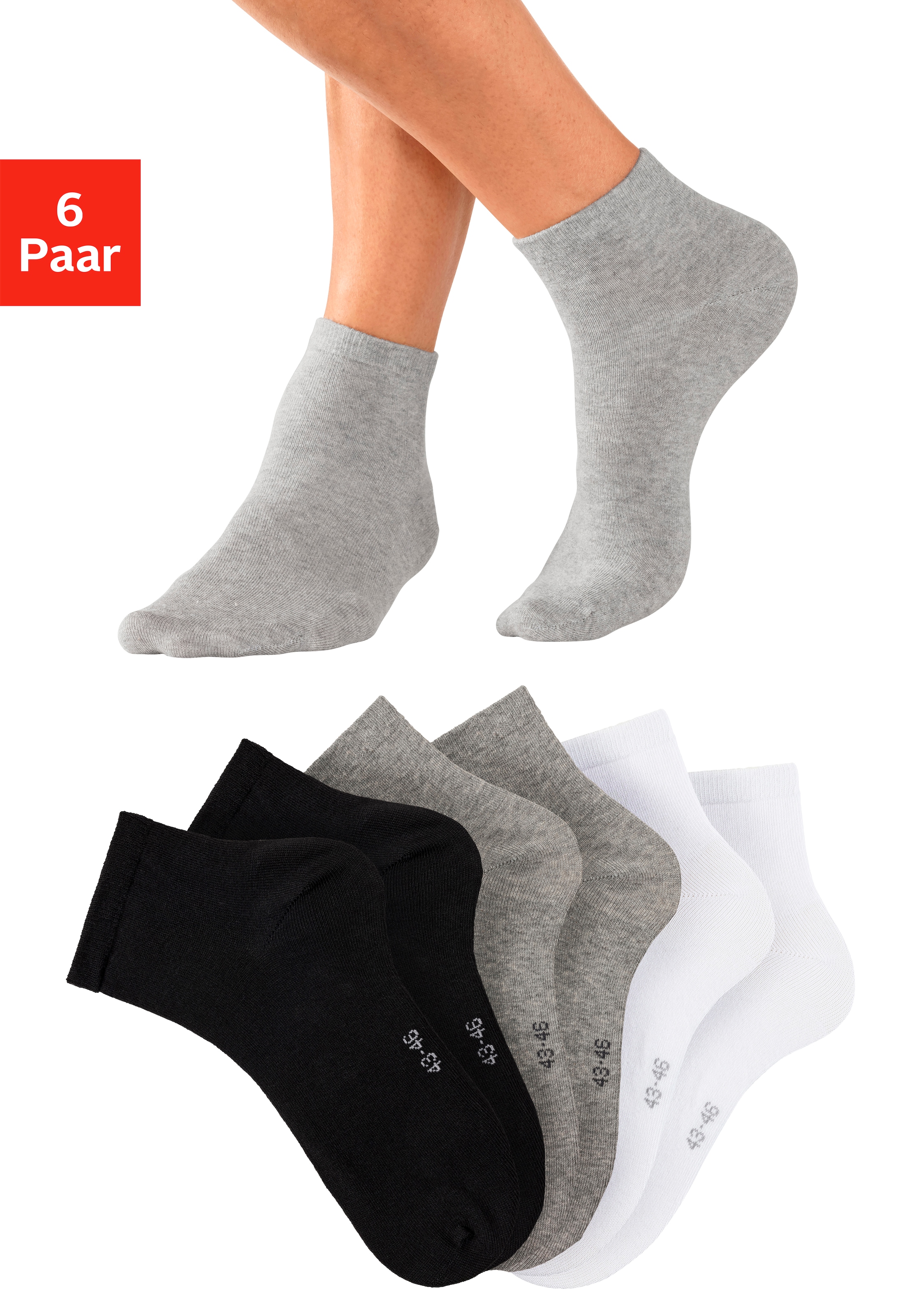 Bench. Kurzsocken Packung, 6 Stk. tlg. mit eingestricktem Markenlogo im Bündchen
