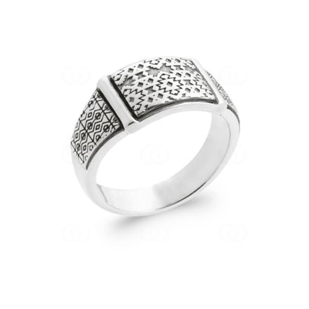 Herrenring Quantum 925 Silber mit Muster