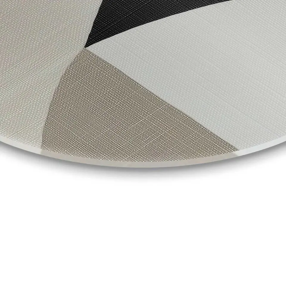 Glasschilderij Abstracte sfeer I - Ø 70cm - Beige
