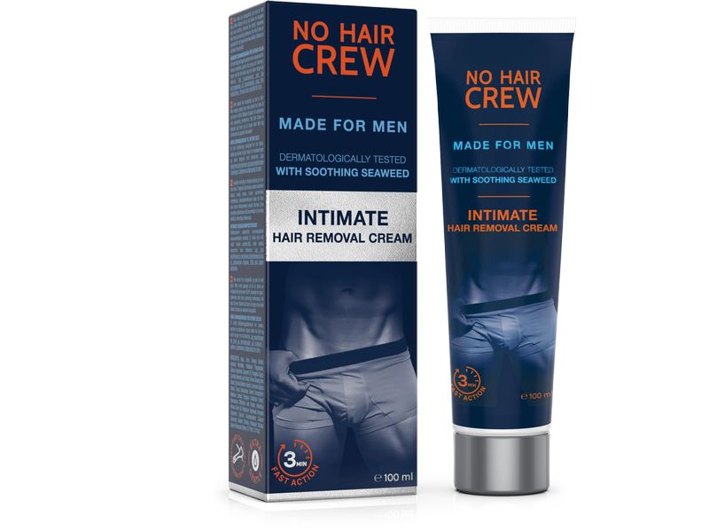 No Hair Crew Enthaarungscrème Intimbereich für Männer 100 m Schnell wirkende Enthaarungscreme