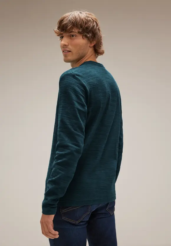 Winterslub Langarmshirt - deep teal green
