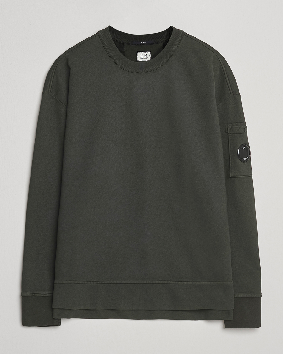 C.P. Company Brushed Emerized Fleece Lens Sweatshirt Dark Green