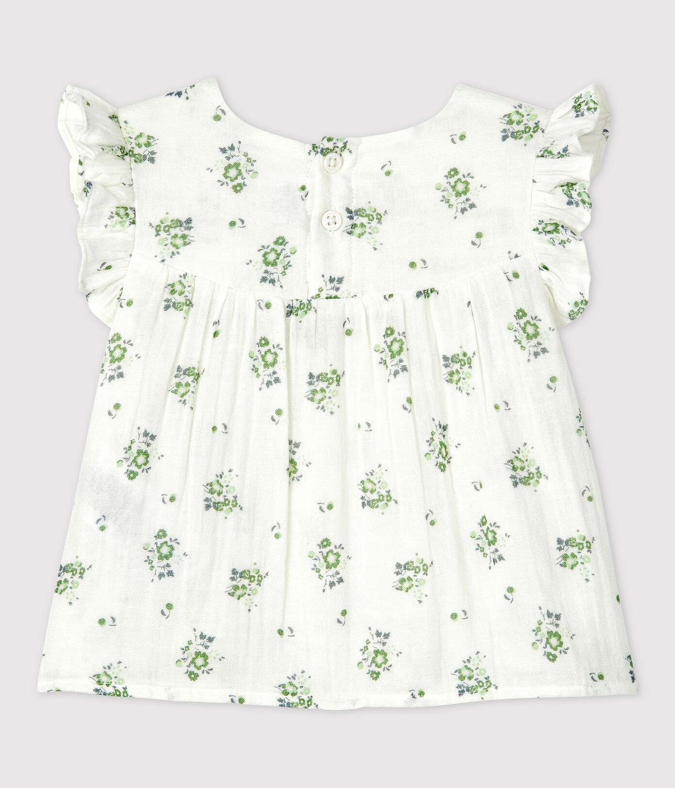 Blouse manches courtes imprimé fleuri en gaze de coton bio bébé