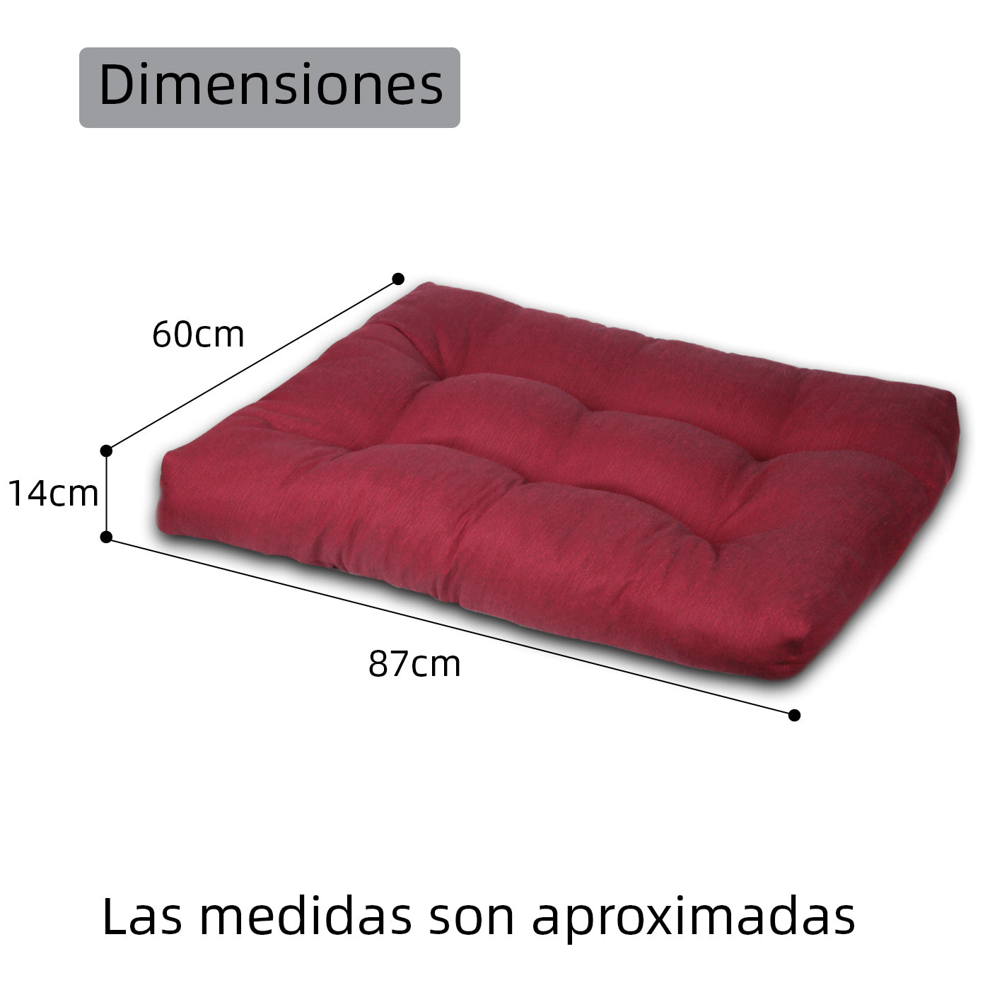 HOME MERCURY - Cama para animais de estimação, colchão para cães, tapete reversível estampado com enchimento de espuma para uso interno e externo. (Médio, Bordô)