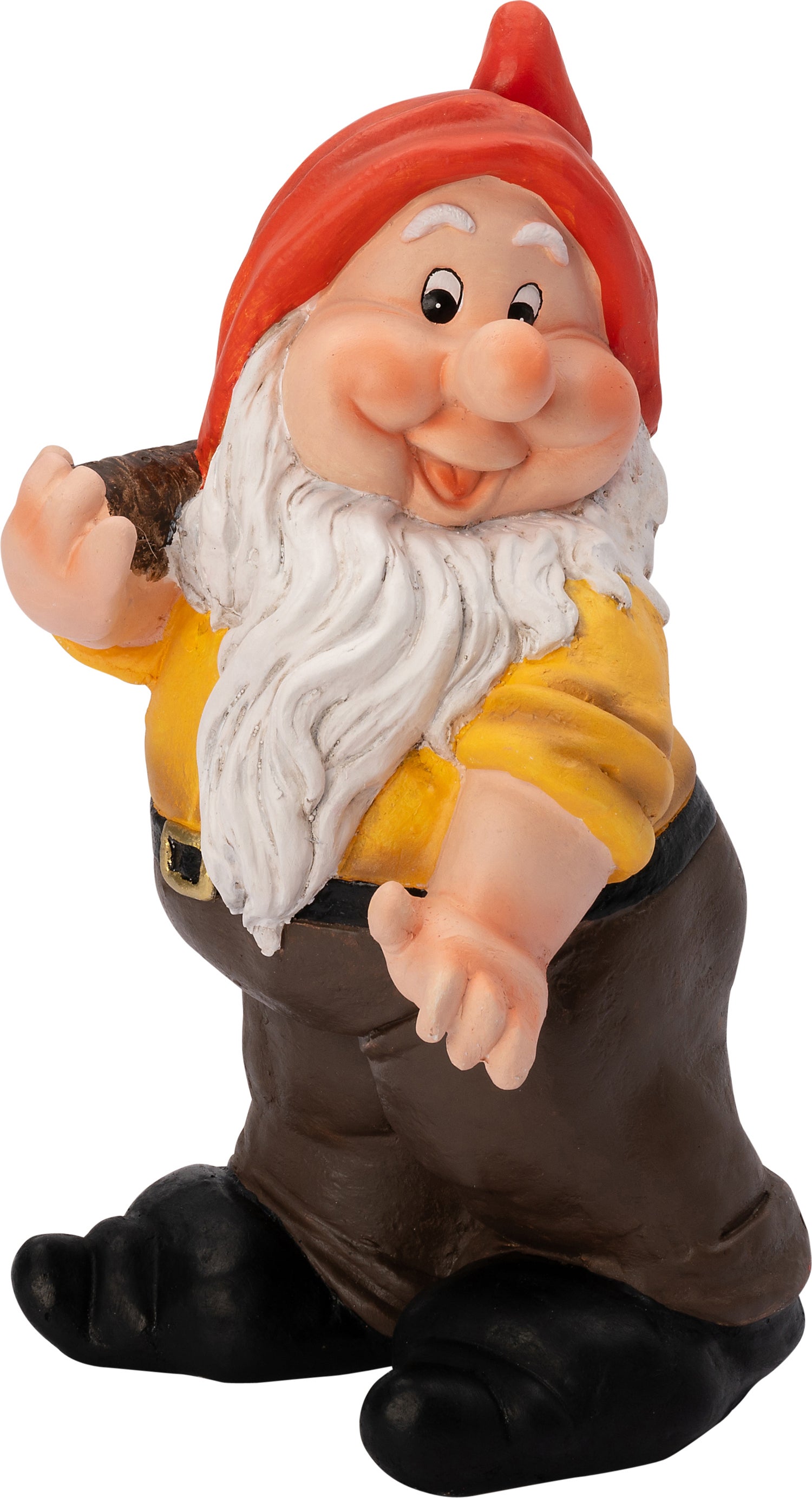 Intratuin tuinkabouter met schep geel / bruin 27 x 21 x 46 cm
