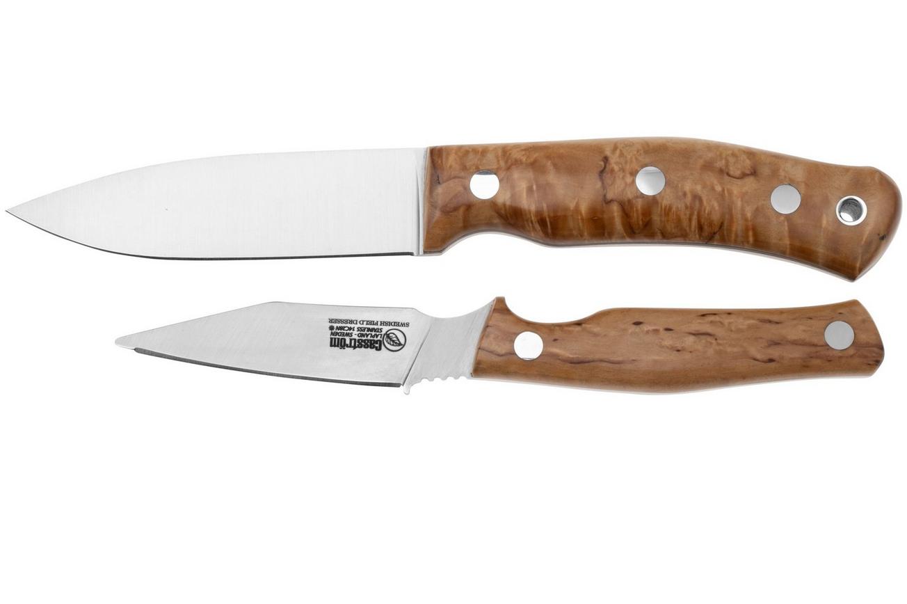 Casström Swedish Hunters Combo 14318 Stabilised Curly Birch, jachtmessen