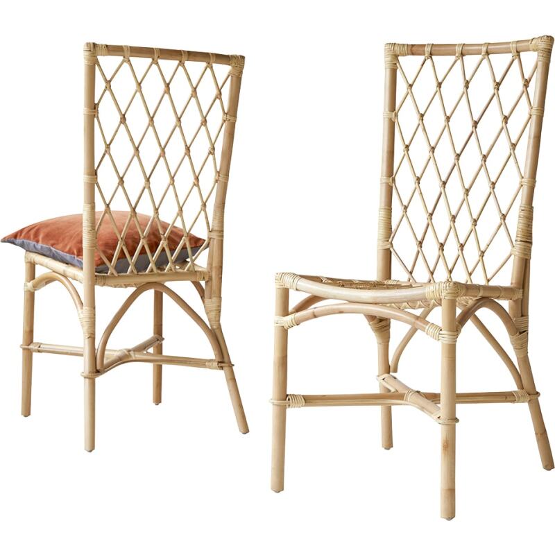 Chaise en tiges de rotin Zélie