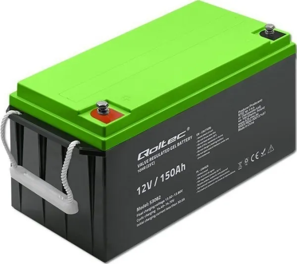 Qoltec - UPS-batteri - 12 V, 41,8 kg - gele - 150 Ah