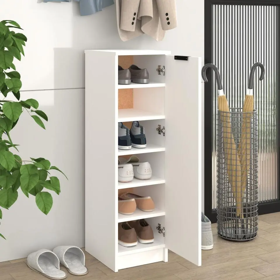 vidaXL - Schoenenrek - Wit - Bewerkt hout