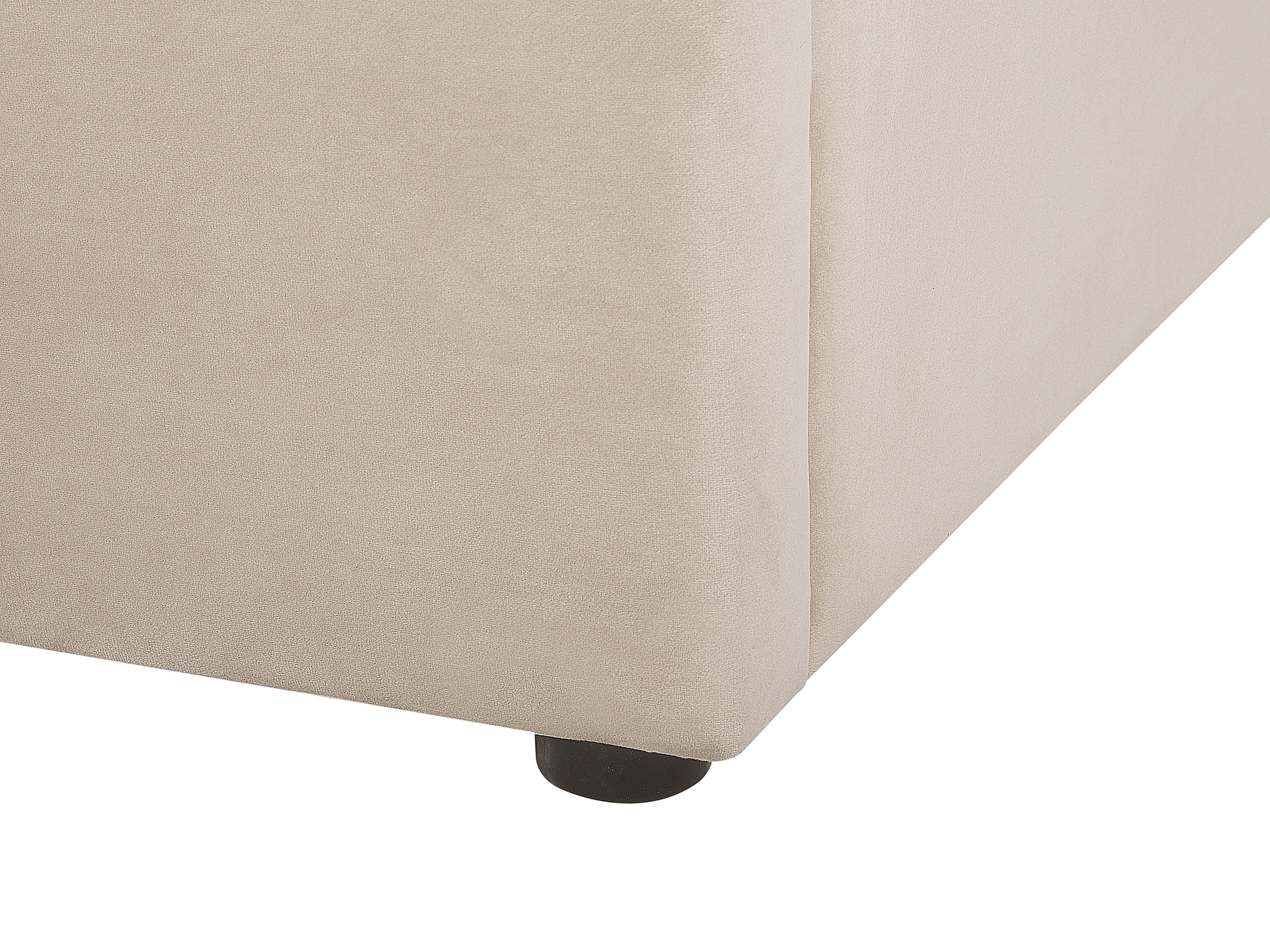 Bed met opbergruimte Fluweel LUBBON 180 x 200 cm Beige