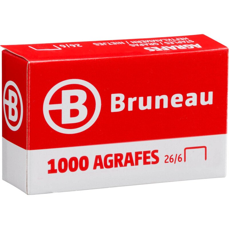 Agrafe Bruneau 26/6 galvanisée - Boîte de 1000