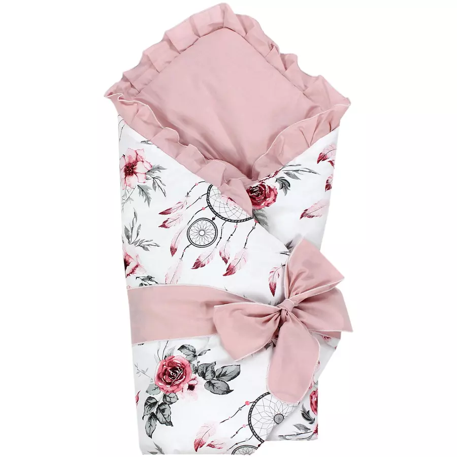 TupTam Unisex Baby Einschlagdecke mit Schleife rosaweiß