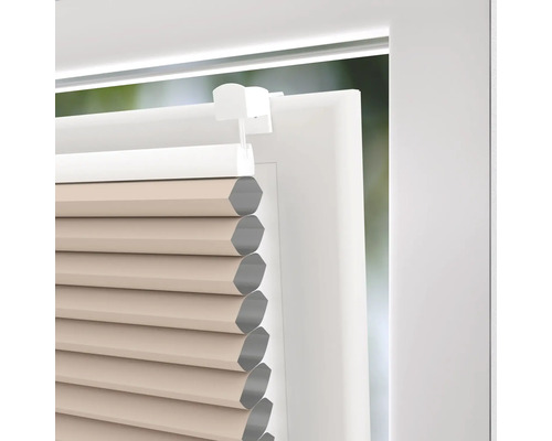 Soluna honingraat plisségordijn met zijspan, verduisterend, thermisch beige, 40x130 cm
