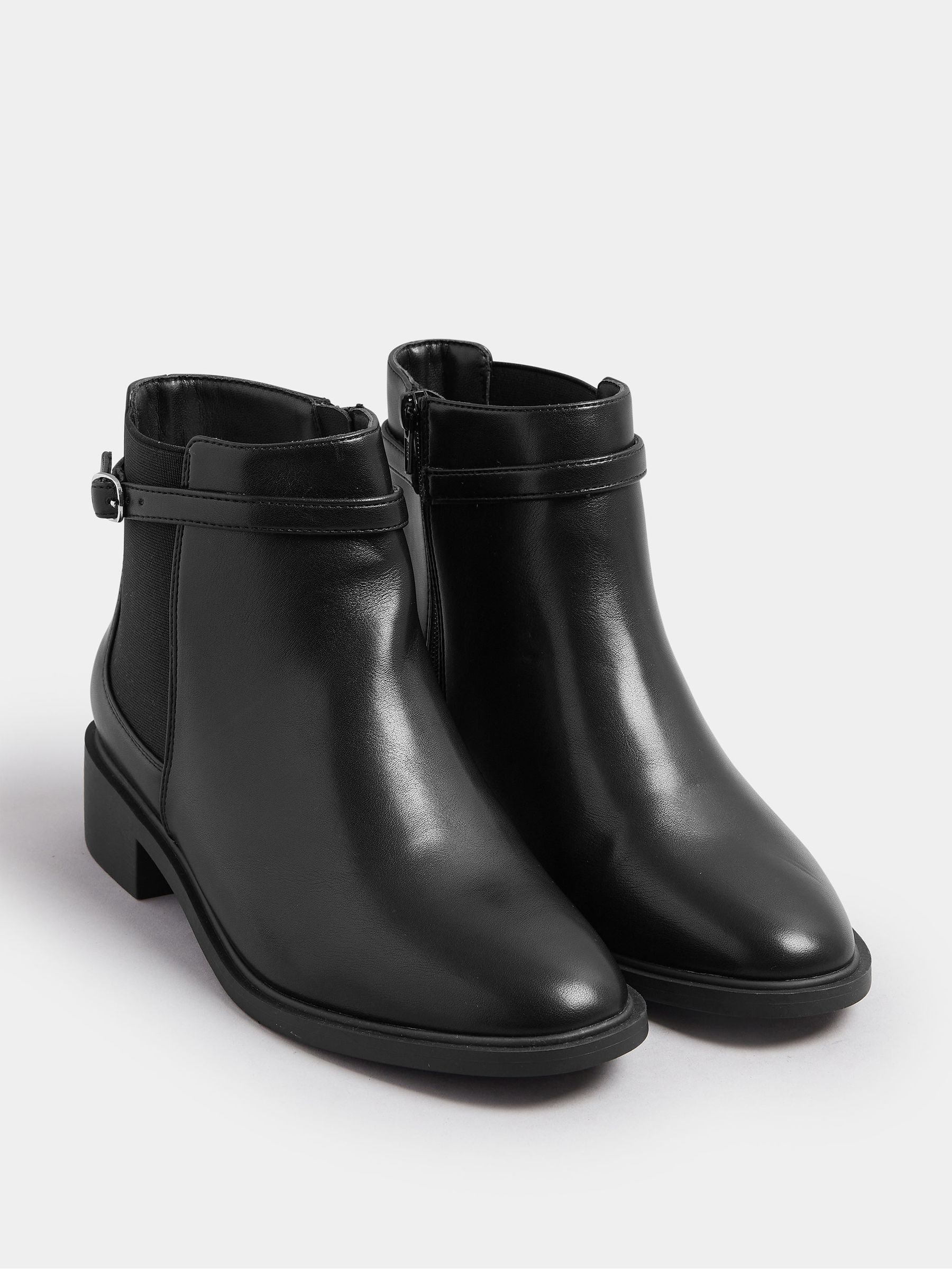 Zwart - Yours Curve Buckle Elastic Boots