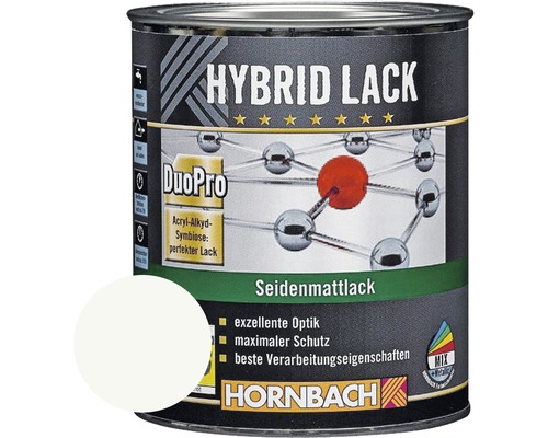HORNBACH Gekleurde Lak Hybride Lak Meubellak Satijn Mat Bariet Wit 750 ml
