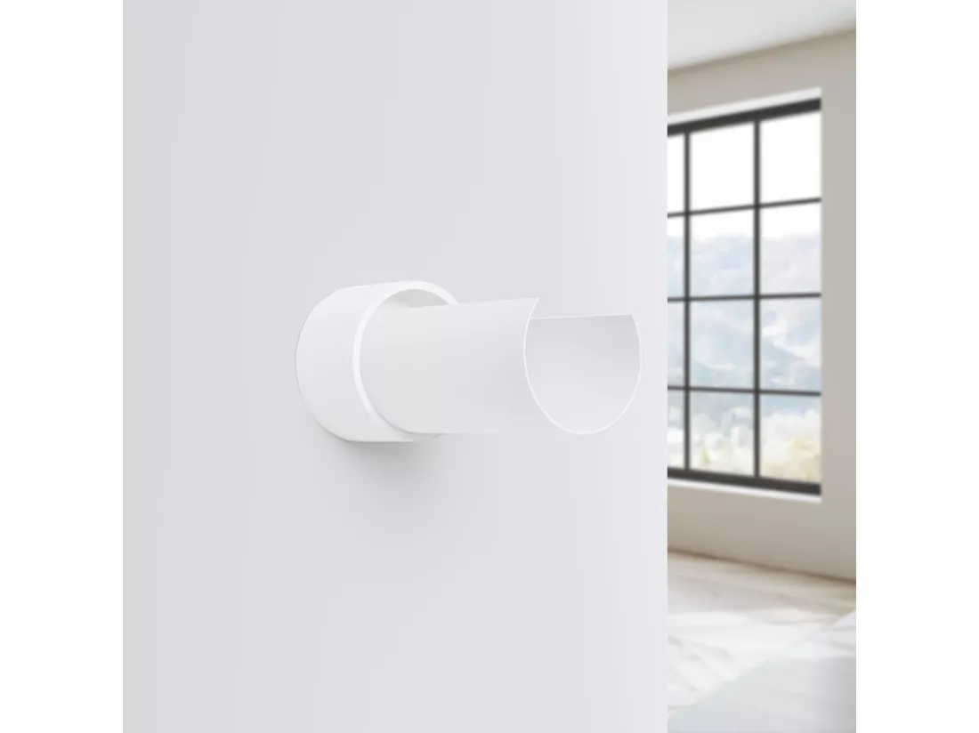 Applique Flash minimaliste en acier - 1 sources lumineuses - L.10 x H.21 cm - blanc