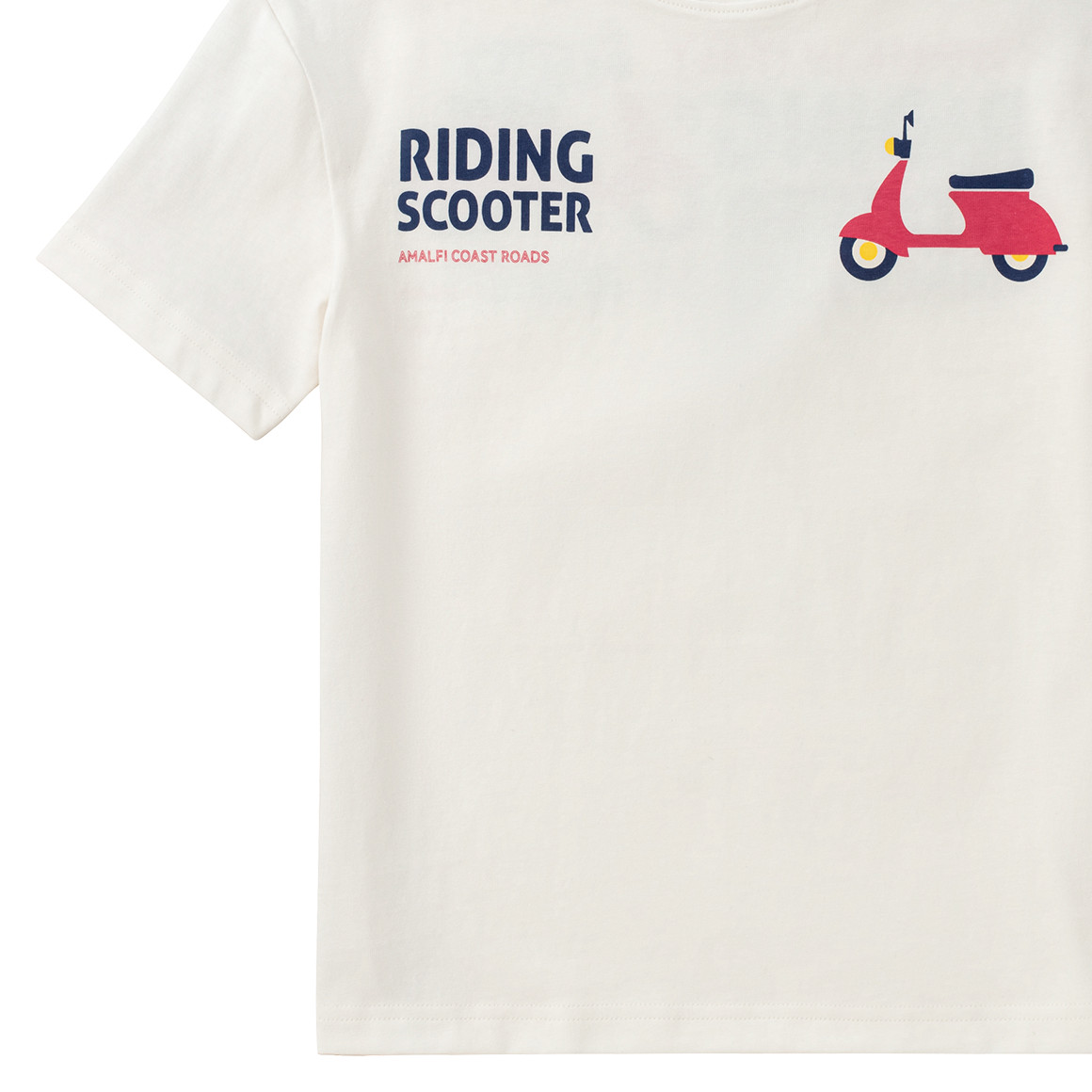 Jonas Nielsen Jungen T-Shirt mit Scooter-Print weiss