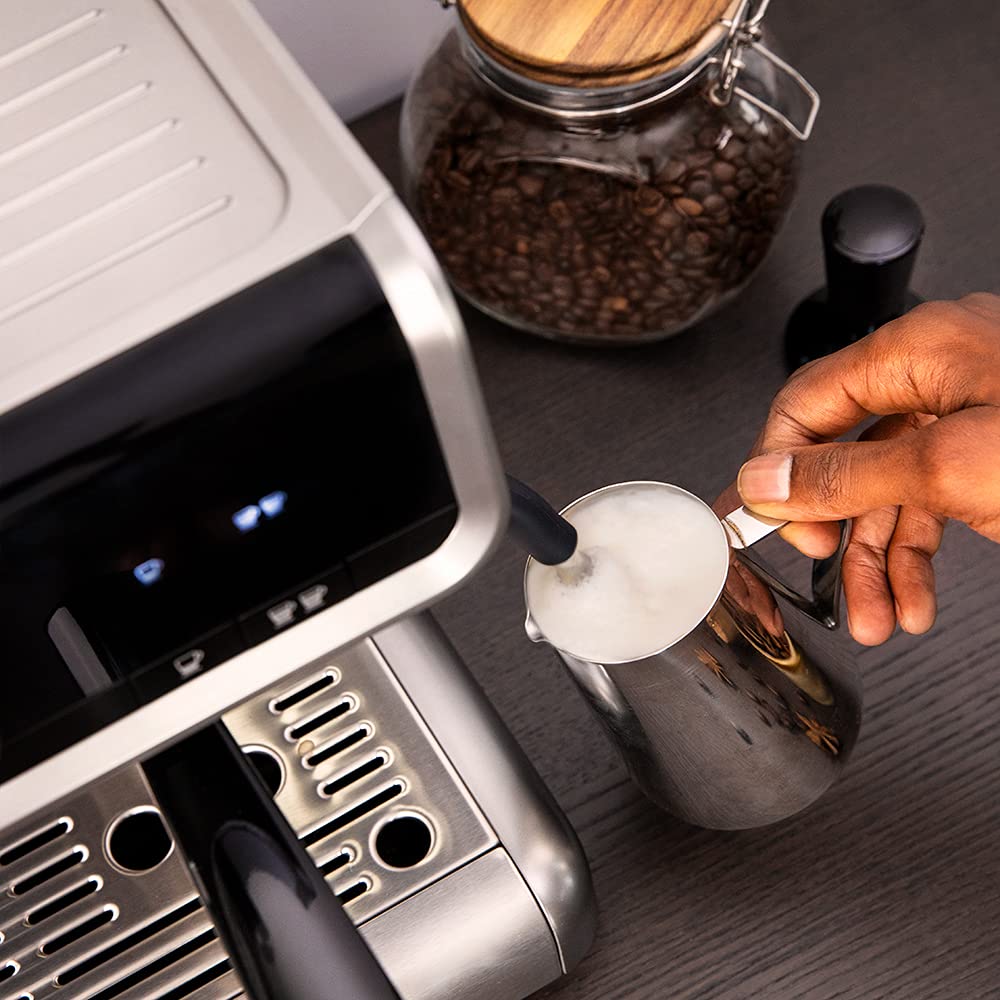Cecotec Machine à café Express Power Espresso 20 Barista Cream. 2 Thermoblocks, 20Bars, Manomètre, Mode Auto pour 1 et 2 Café(s), Buse vapeur Orientab