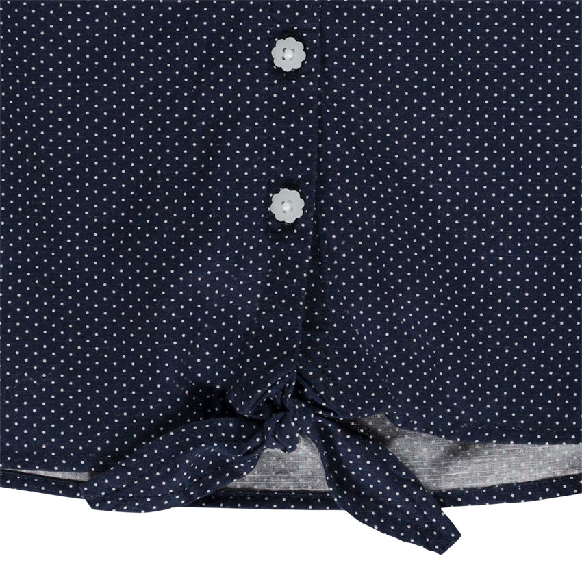 Chemise sans manches nouée à pois pour bébé fille