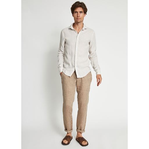 Bruun & Stengade Sydney Skjorte, Sand/White, L