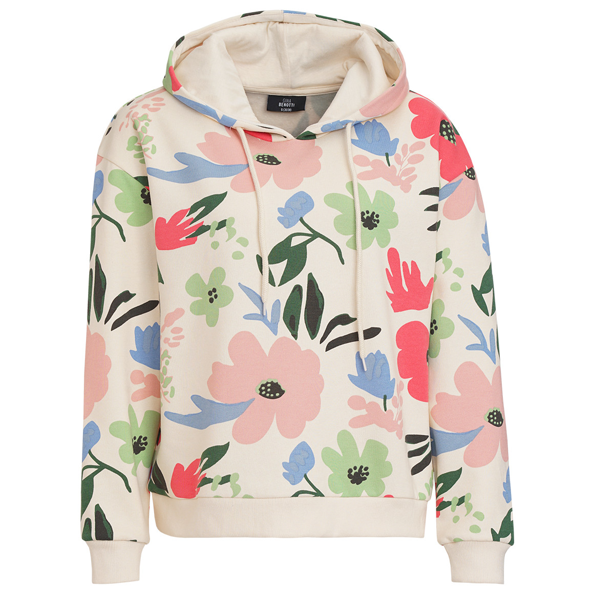 Gina Benotti Damen Hoodie mit buntem Flower-Print beige / bunt