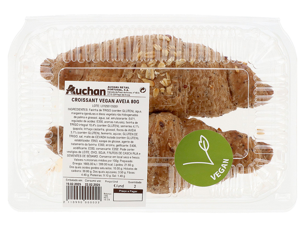 CROISSANT VEGAN AVEIA 80 G