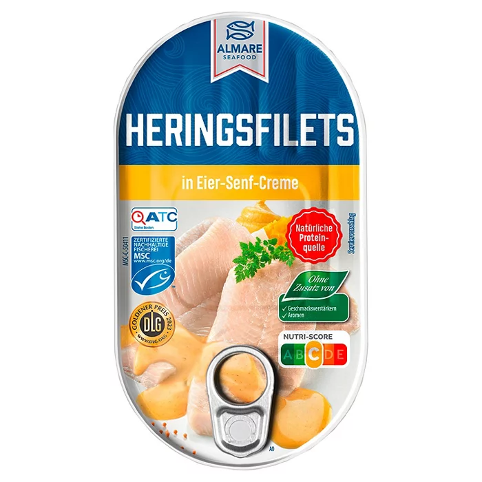 ALMARE SEAFOOD Heringsfilet 200 g, Eier-Senfcreme