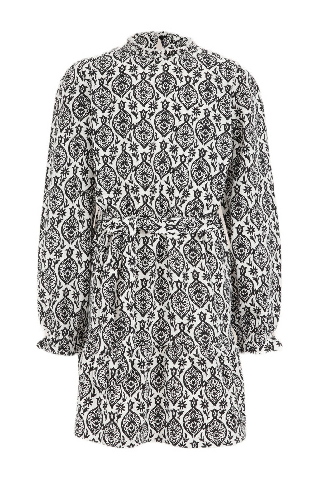 WE Fashion jurk met all over print blanc