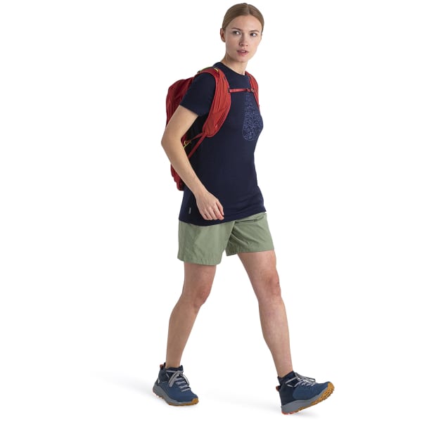 T-shirt randonnée ICEBREAKER W MERINO 150 TECH LITE III SS TEE HIKE PATH MIDNIGHT NAVY
