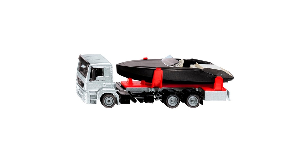 SIKUSuper - MAN met motorboot Modelvoertuig  (Schaal 1:50)