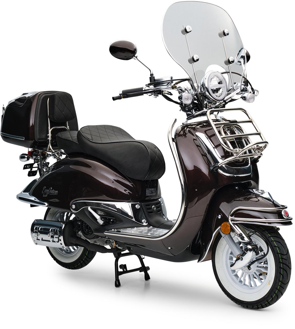 Motorroller Retro EasyCruiser Braun 50ccm 25 kmh Mofa Scooter