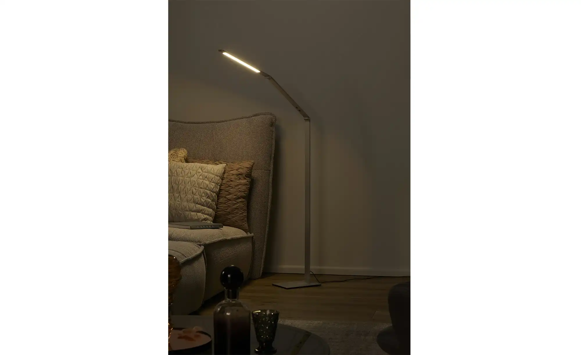 Fischer-Honsel LED-Stehleuchte, Alufarben mit Dimmer