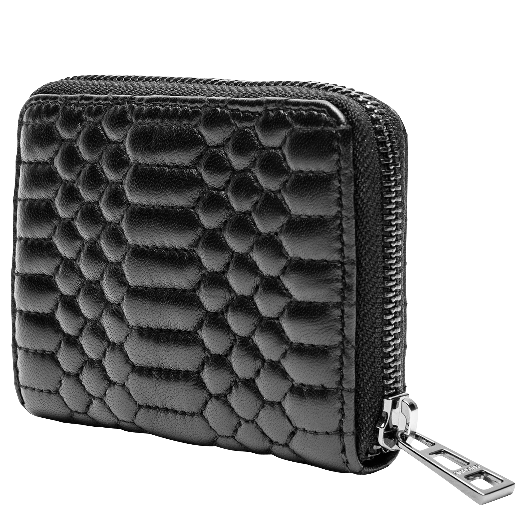 MINI ZV - Porte-monnaie en cuir matelassé | Noir