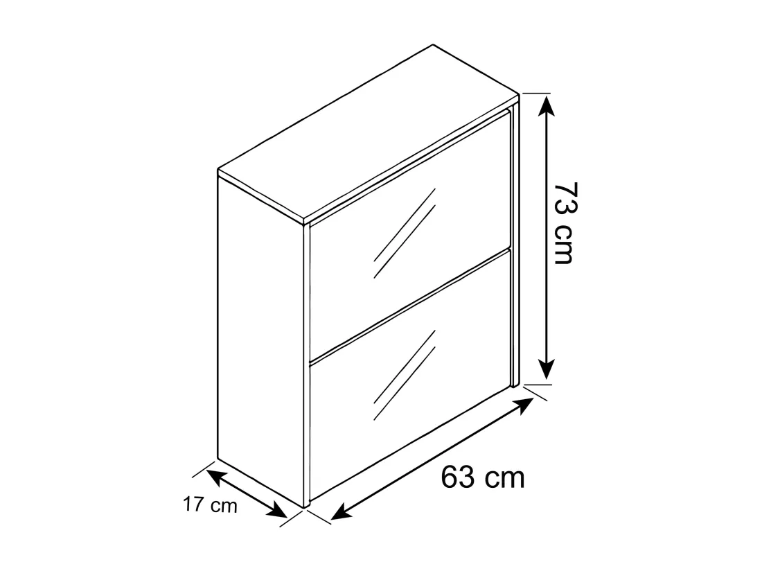 Armoire à chaussures basculante miroir Stido L