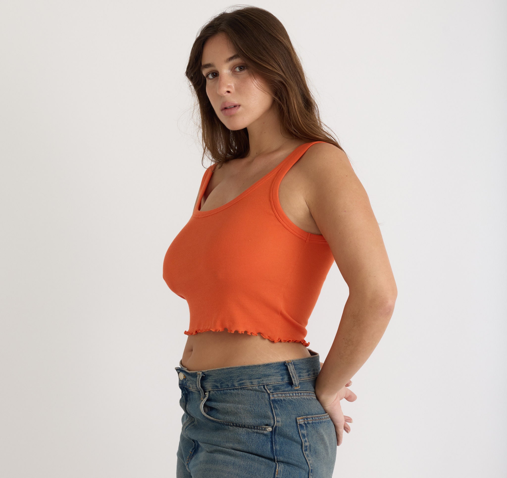 ORGANIC COTTON<br>Core Rib Crop Tank Top