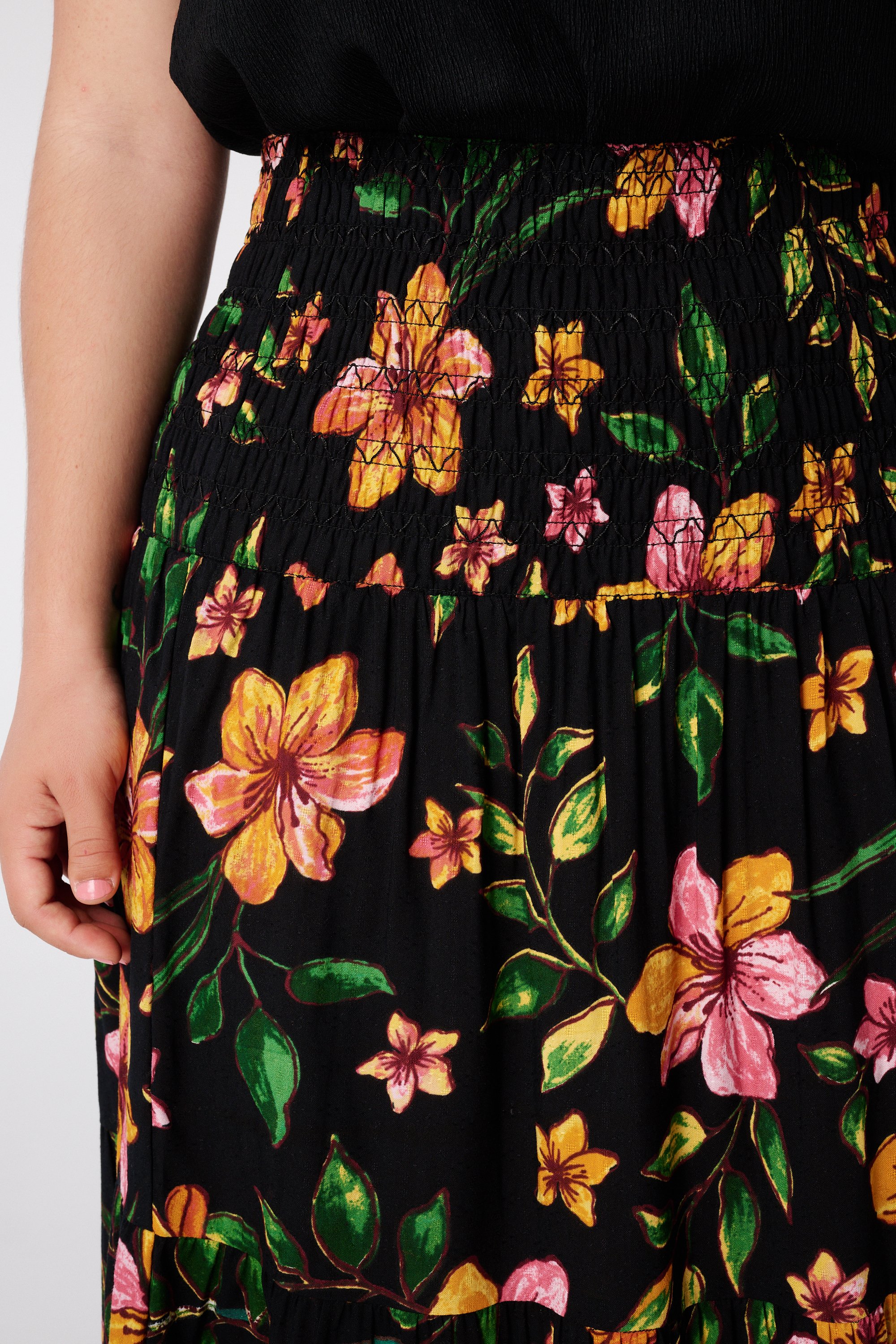 Maxi rok met bloemenprint Multi orange